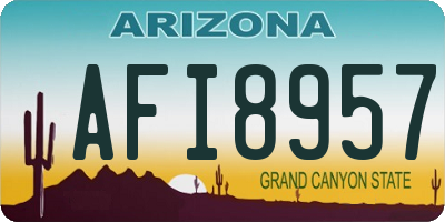 AZ license plate AFI8957