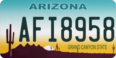 AZ license plate AFI8958