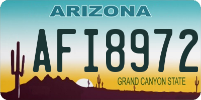 AZ license plate AFI8972