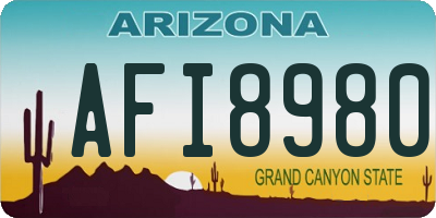 AZ license plate AFI8980