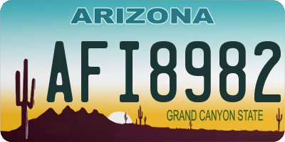 AZ license plate AFI8982