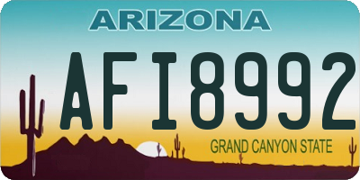 AZ license plate AFI8992