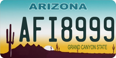 AZ license plate AFI8999