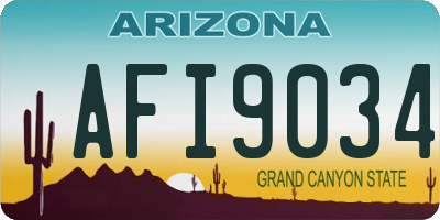 AZ license plate AFI9034