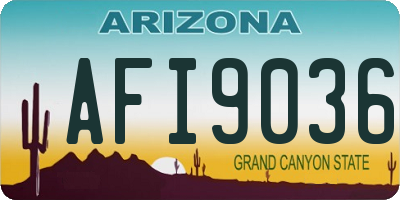 AZ license plate AFI9036