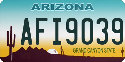 AZ license plate AFI9039