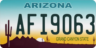 AZ license plate AFI9063