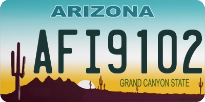 AZ license plate AFI9102