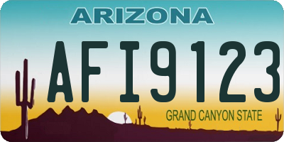 AZ license plate AFI9123