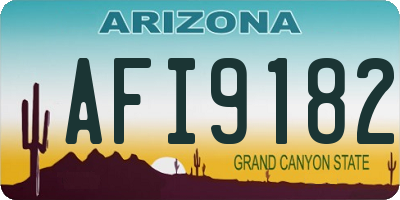 AZ license plate AFI9182