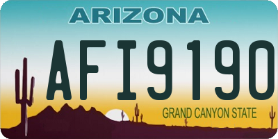 AZ license plate AFI9190