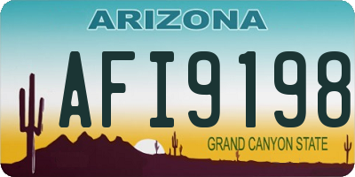 AZ license plate AFI9198