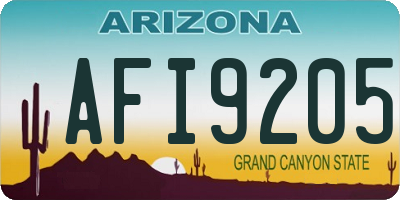 AZ license plate AFI9205
