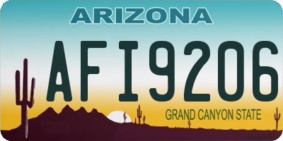 AZ license plate AFI9206