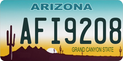 AZ license plate AFI9208