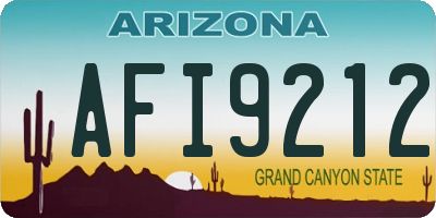 AZ license plate AFI9212