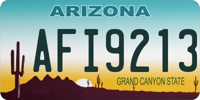 AZ license plate AFI9213