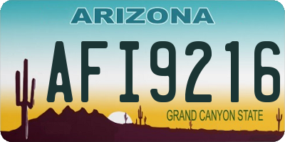 AZ license plate AFI9216