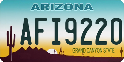 AZ license plate AFI9220