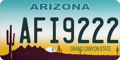 AZ license plate AFI9222