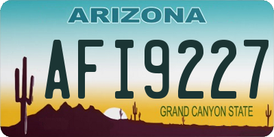 AZ license plate AFI9227