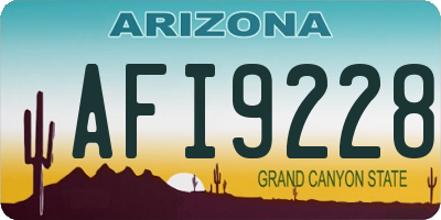 AZ license plate AFI9228