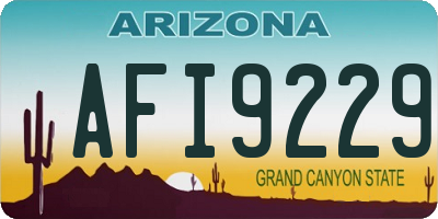 AZ license plate AFI9229