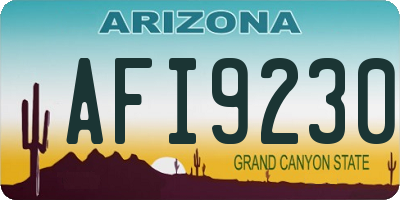 AZ license plate AFI9230