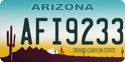 AZ license plate AFI9233