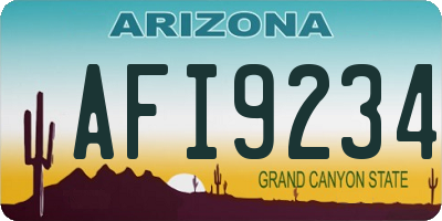 AZ license plate AFI9234