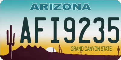 AZ license plate AFI9235