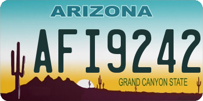 AZ license plate AFI9242