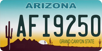 AZ license plate AFI9250