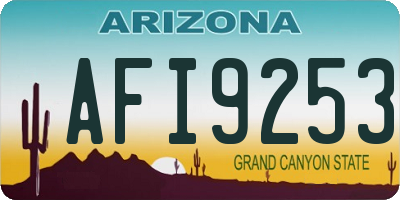 AZ license plate AFI9253