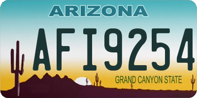 AZ license plate AFI9254