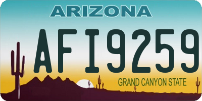 AZ license plate AFI9259