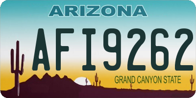 AZ license plate AFI9262