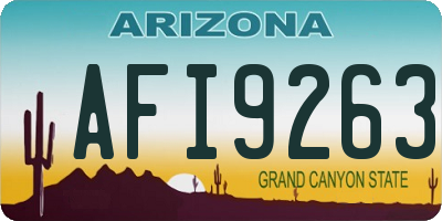 AZ license plate AFI9263