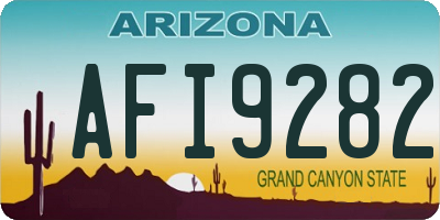 AZ license plate AFI9282
