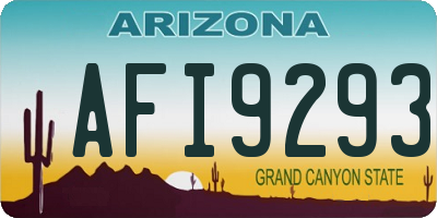 AZ license plate AFI9293