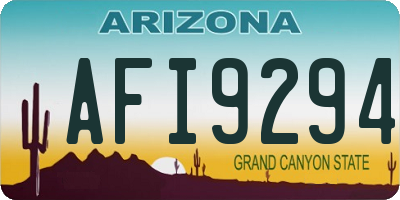 AZ license plate AFI9294