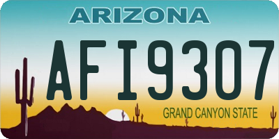 AZ license plate AFI9307
