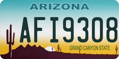 AZ license plate AFI9308