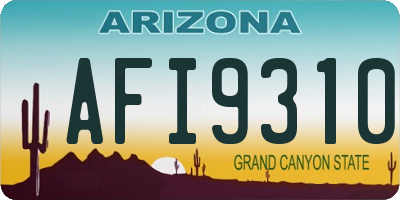 AZ license plate AFI9310