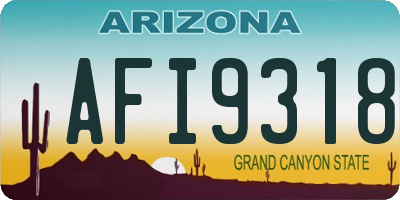 AZ license plate AFI9318