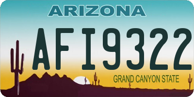 AZ license plate AFI9322