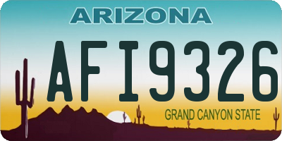AZ license plate AFI9326