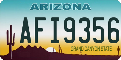 AZ license plate AFI9356