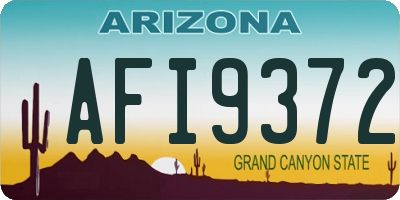AZ license plate AFI9372