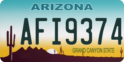 AZ license plate AFI9374